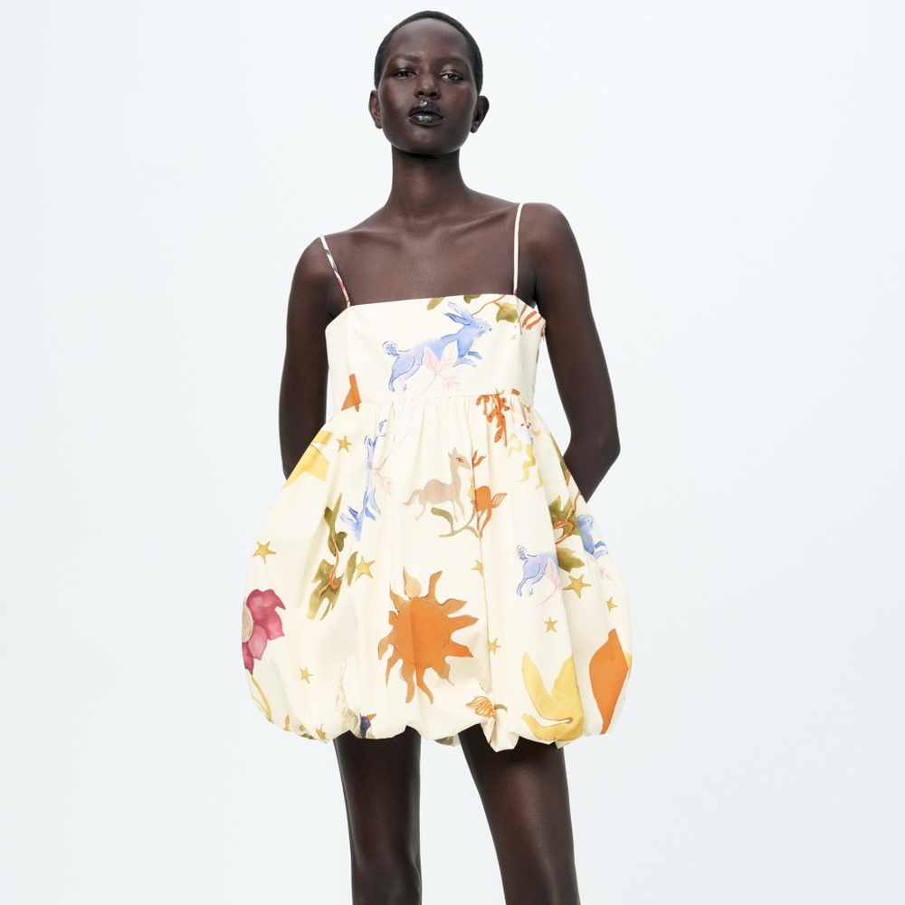 Zara Voluminous Printed Dress - Picture 5 of 5